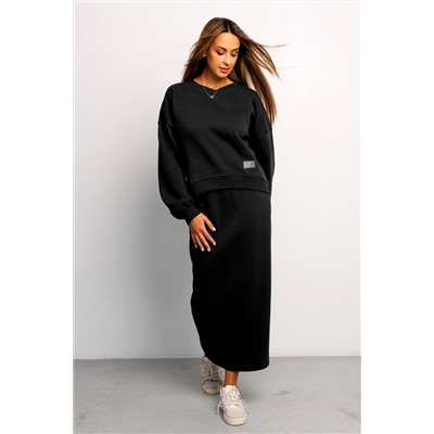 Юбка длинная макси с разрезом 388BLK