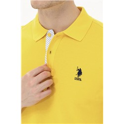 Erkek Koyu Sarı Basic Polo Yaka Tişört