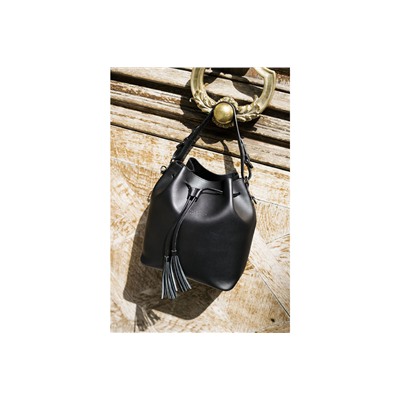 Bolso saco de piel Jila Negro