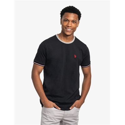 SIGNATURE STRIPE TRIM RINGER T-SHIRT