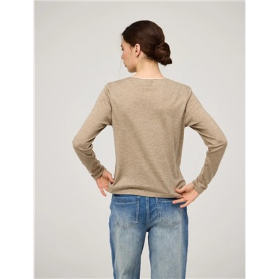 Бежевый Кардиган "Необработанный срез"