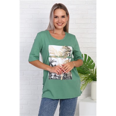 Футболка 786 с рисунком листья пальмы НАТАЛИ #986272
