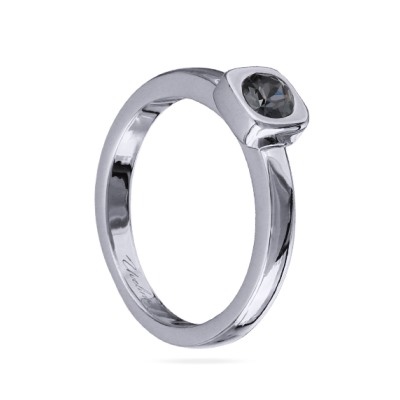 Кольцо Теннис (кристаллы SW темно-серые 4мм; покрытие родий), Есть комплект