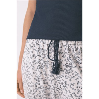 Pantalón largo algodón estampado floral