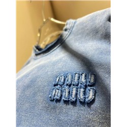 Женский укороченый свитшот Miu Mi*u 💙  Реплика 1:1