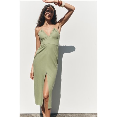 LINEN MIDI DRESS