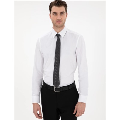 Beyaz Slim Fit Uzun Kollu Basic Gömlek