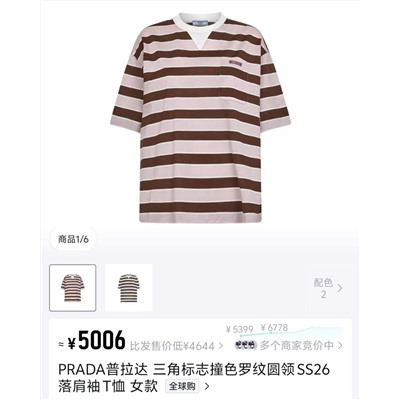 Футболка в полоску, модель унисекс 2 цвета  ПРАД*А