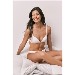 Sujetador triangular relleno algodón blanco