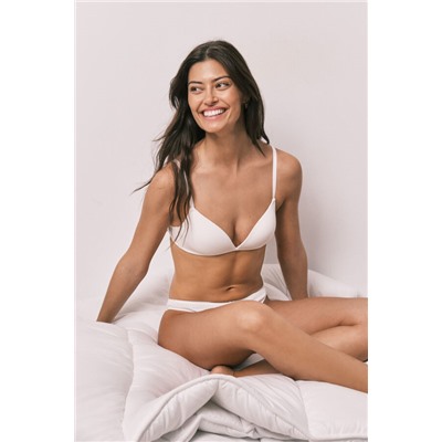 Sujetador triangular relleno algodón blanco