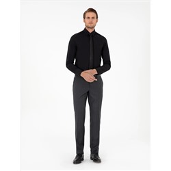 Siyah Slim Fit Uzun Kollu Gömlek