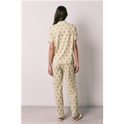 Pijama largo camisero algodón estampado