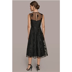 ORGANZA SLEEVELESS BEAD MIDI GOWN