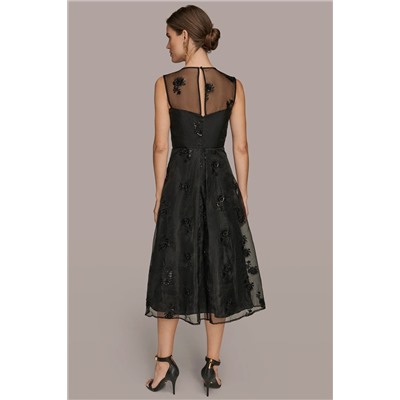 ORGANZA SLEEVELESS BEAD MIDI GOWN