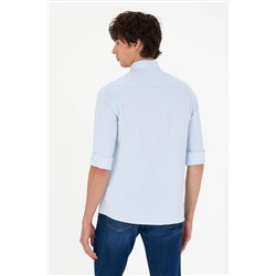 Erkek Açık Mavi Uzun Kollu Basic Gömlek