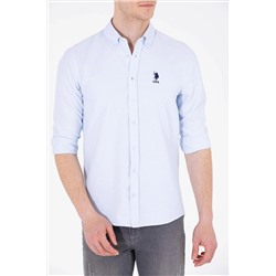 Erkek Açık Mavi Uzun Kollu Basic Gömlek