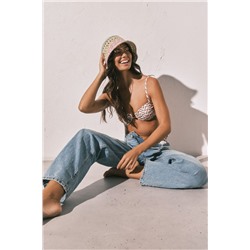 Top bikini balconette estampado geométrico