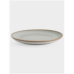 Тарелка обеденная, 27 см, керамика, серо-бежевая, Серые ромбы, Mandala