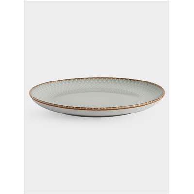 Тарелка обеденная, 27 см, керамика, серо-бежевая, Серые ромбы, Mandala