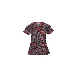UA Twister Black Mock Wrap Scrub Top