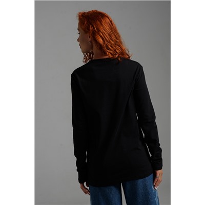 8544 Футболка с длинным рукавом женская (фольга)