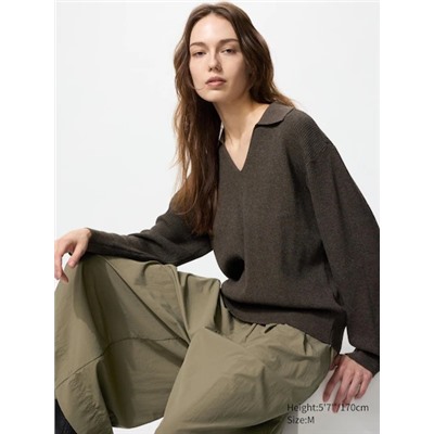 Washable Knit Polo Jumper