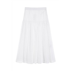 Falda midi Blanco