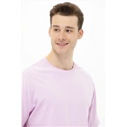 Erkek Manolya Oversize Bisiklet Yaka Tişört