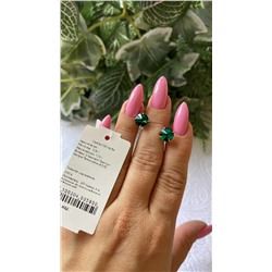 0018с-205 Серьги 2 Кристалл Swarovski Австрия Тёмно-зелёный 0,620