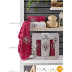 10056 Комп. Пол. MERZUKA махр. в короб. (50x80/2)(70х130/1) 3 шт. BOSS бордовый