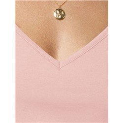 Топ с V-вырезом на регулируемых бретелях эластичный из премиального хлопка