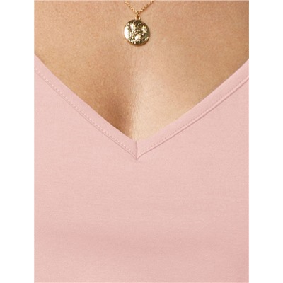 Топ с V-вырезом на регулируемых бретелях эластичный из премиального хлопка