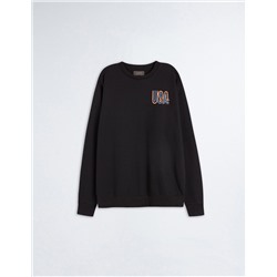 Fleece Sweatshirt, Men, Black