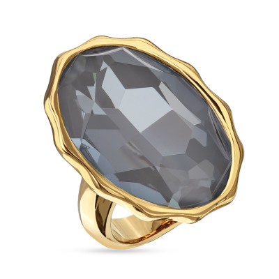 Кольцо Сияние (кристаллы SW дымчато-серые; покрытие золото), Есть комплект