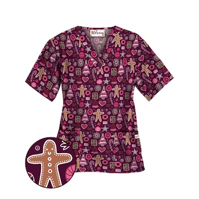 UA Holiday Sweets Wine Scrub Top