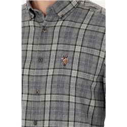 Erkek Gri Uzun Kollu Gömlek