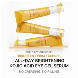 medicube Eye Serum with Kojic Acid Turmeric | All-Day Brightening Eye Gel Serum | Refreshing Eye Care with Vitamin C, Retinol & Caffeine | Hydrating & Cooling Formula | Korean Skincare, 1.01 fl.oz
