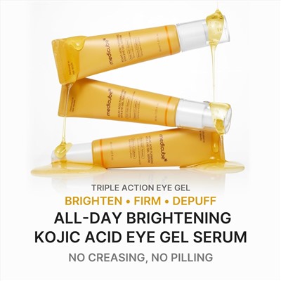 medicube Eye Serum with Kojic Acid Turmeric | All-Day Brightening Eye Gel Serum | Refreshing Eye Care with Vitamin C, Retinol & Caffeine | Hydrating & Cooling Formula | Korean Skincare, 1.01 fl.oz