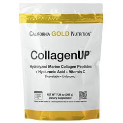California Gold Nutrition, CollagenUP®, Hydrolyzed Marine Collagen Peptides with Hyaluronic Acid and Vitamin C, Unflavored, 7.26 oz (206 g)