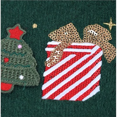 Жилет-свитер контрастного цвета в рождественском стиле