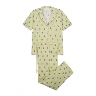 Pijama largo camisero algodón estampado