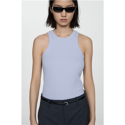 Top canalé algodón