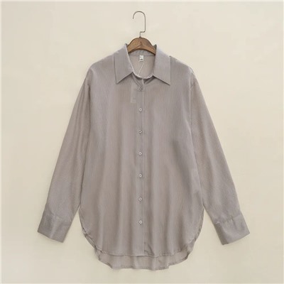 Женская лёгкая свободная рубашка из смесового тенселя, экспорт в Россию ЗОЛЛ*А