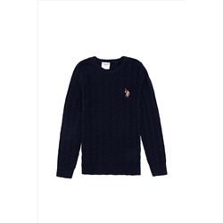 Erkek Çocuk Lacivert Bisiklet Yaka Triko Kazak