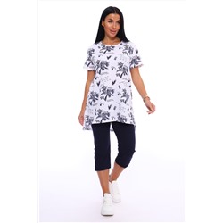 Пижама костюм с удлиненной футболкой и бриджами, Арт. 516