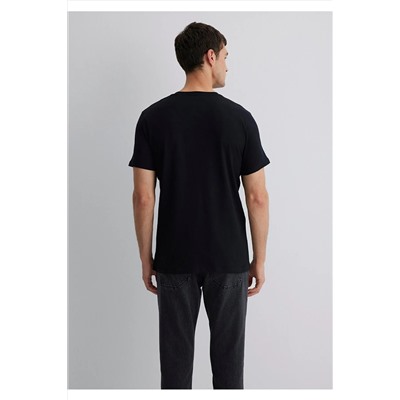 Mavi Logo Baskılı Siyah Tişört Slim Fit / Dar Kesim 065781-900