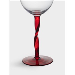 Бокал для вина, 540 мл, 2 шт, стекло, красная ножка, Villalago