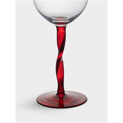 Бокал для вина, 540 мл, 2 шт, стекло, красная ножка, Villalago