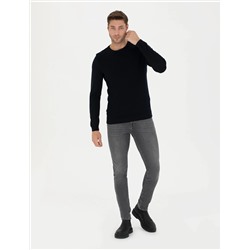 Açık Lacivert Slim Fit Kazak