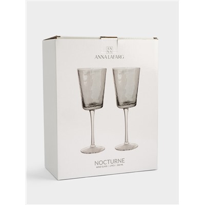 Бокал для вина, 300 мл, 2 шт, стекло, серый, Nocturne